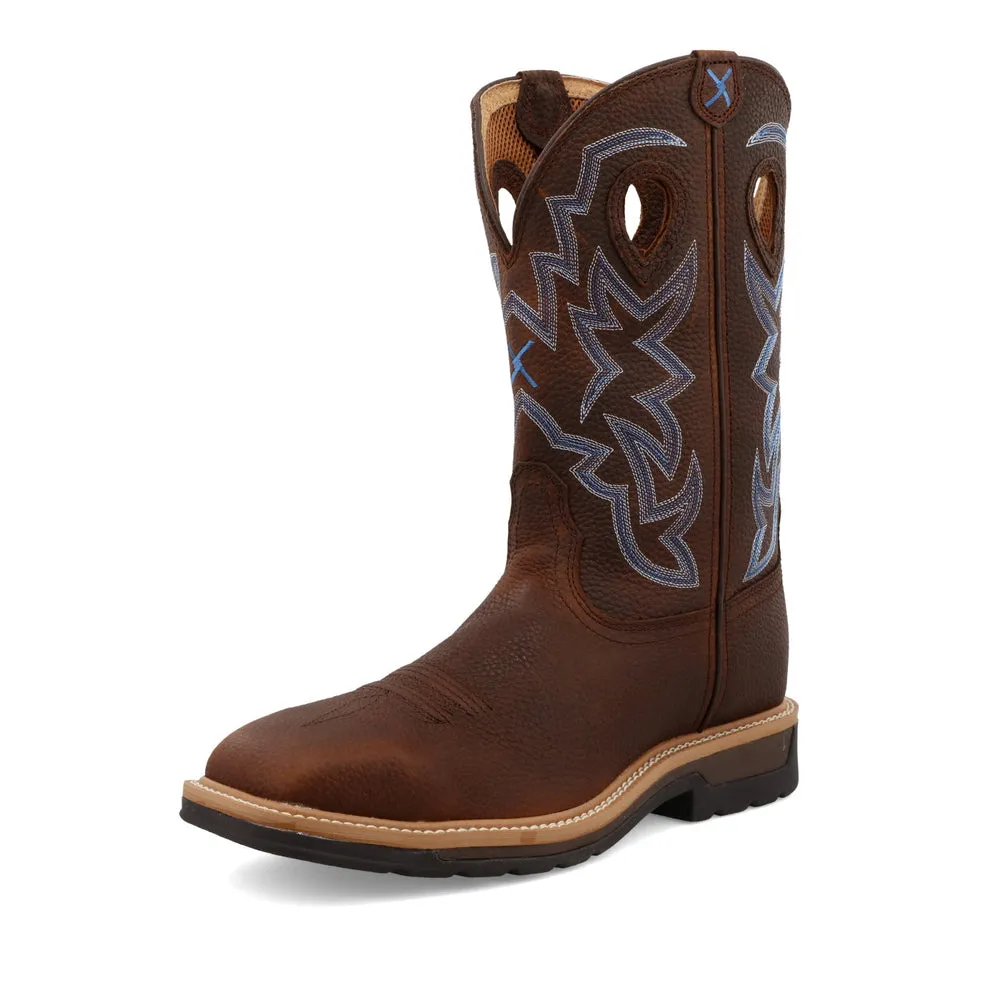 Twisted X 12″ Western Work Boot Brown Pebble / Brown Pebble
